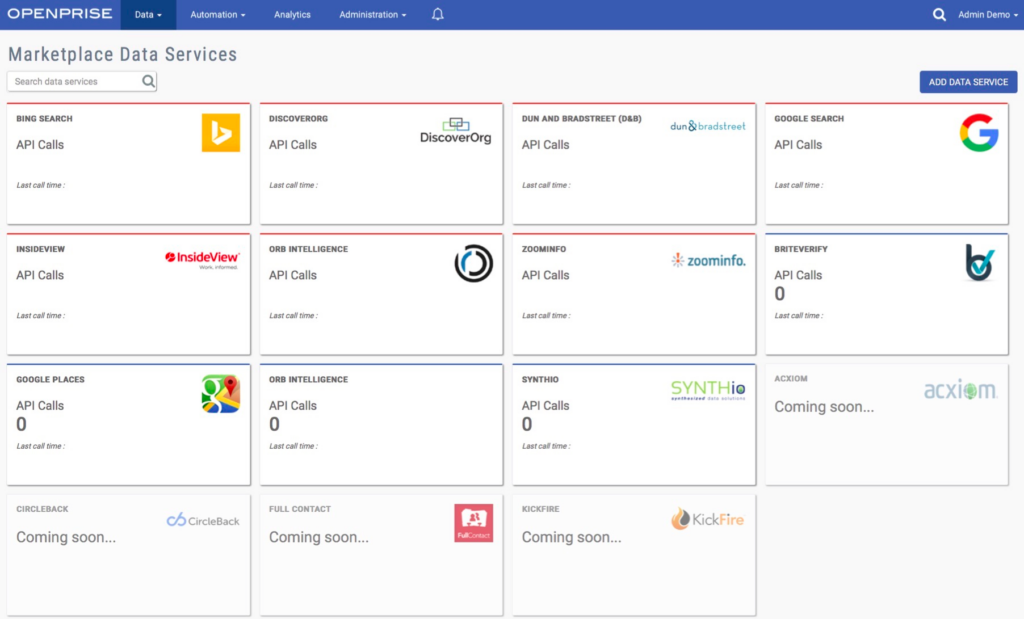 Openprise Data Marketplace screenshot - Las 10 Mejores Plataformas de Intercambio de Datos Revisadas en 2026