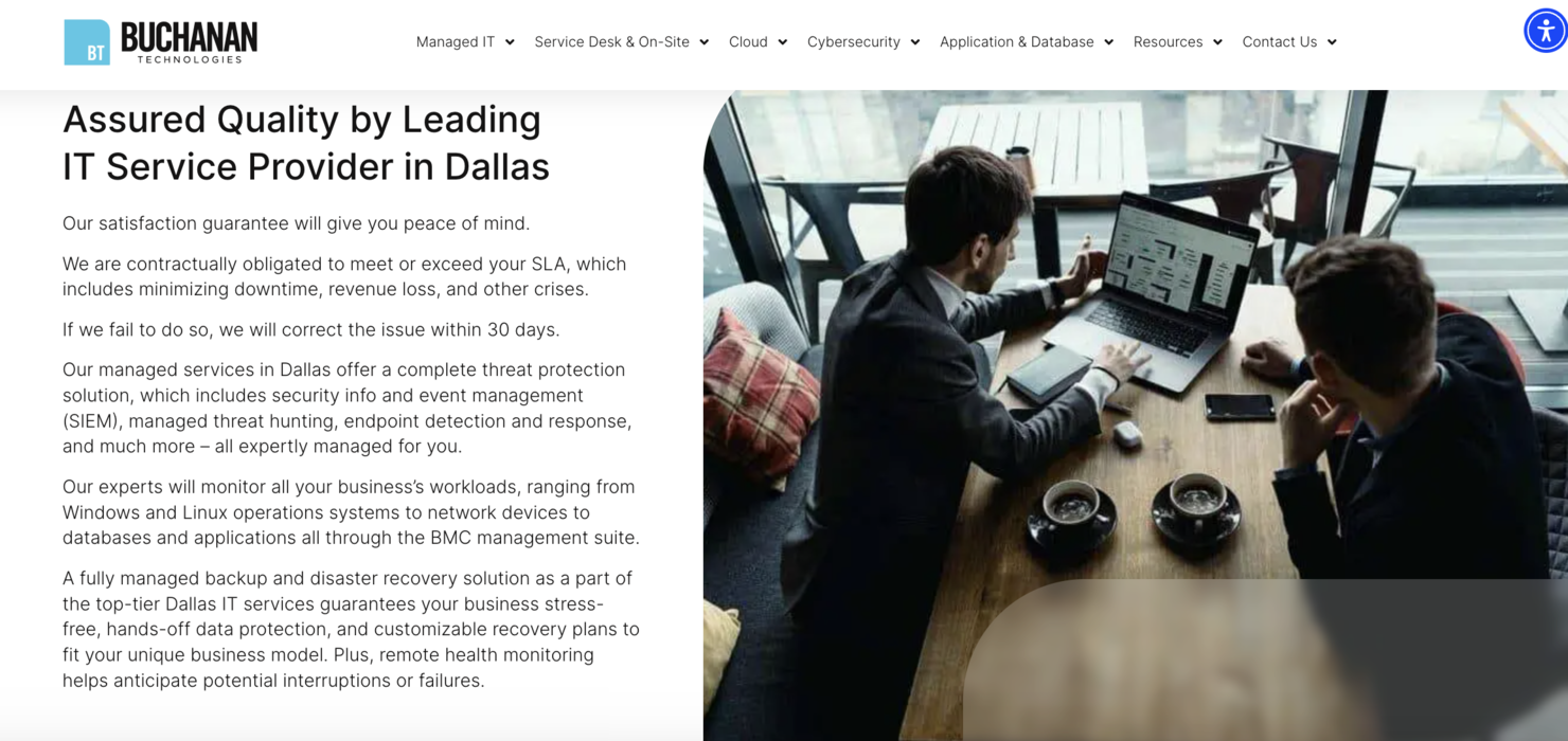 Buchanan Technologies screenshot - 10 Mejores Servicios de TI Gestionados en Dallas Evaluados en 2026