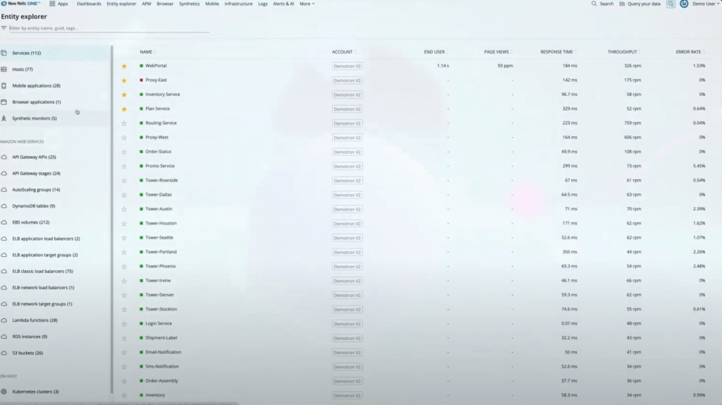 New Relic screenshot - 10 mejores herramientas de monitoreo DevOps analizadas para 2026