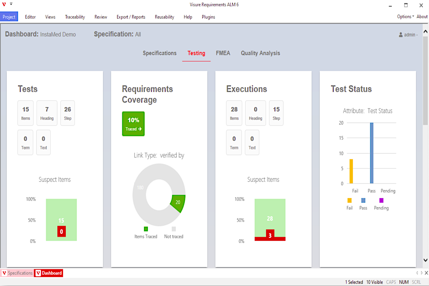 Visure Requirements screenshot - Los 10 mejores software ALM para equipos de desarrollo en 2026