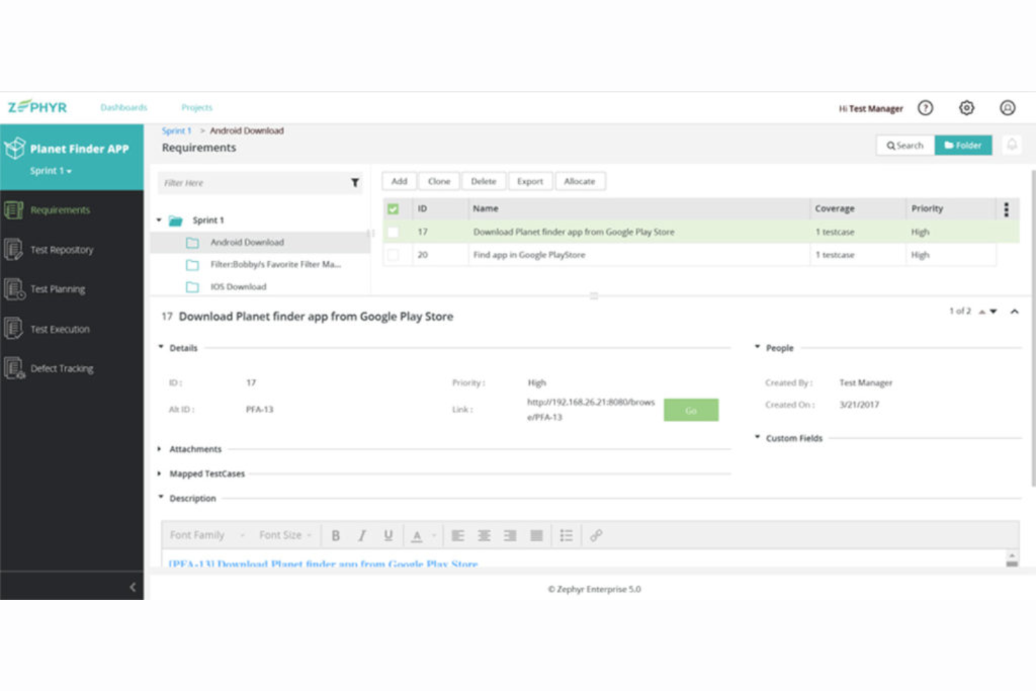Zephyr screenshot - Los 10 mejores programas de gestión de pruebas beta en 2026
