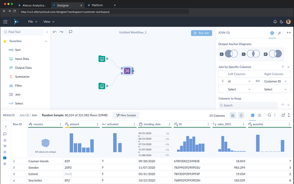 Alteryx Designer Cloud screenshot - Guía de los 10 Mejores Software de Calidad de Datos