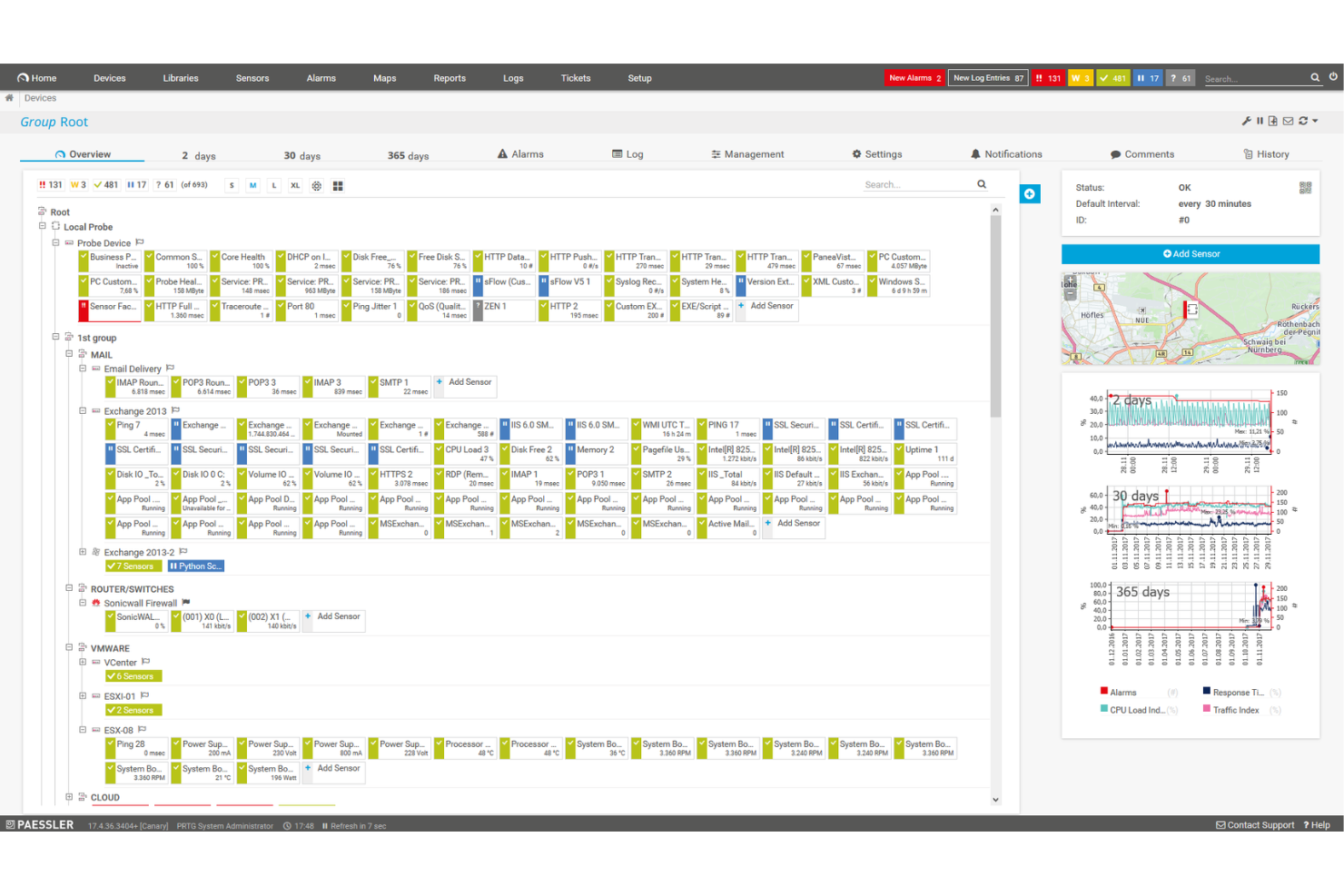 Paessler PRTG screenshot - 10 Mejores Software de Monitoreo Empresarial de 2026