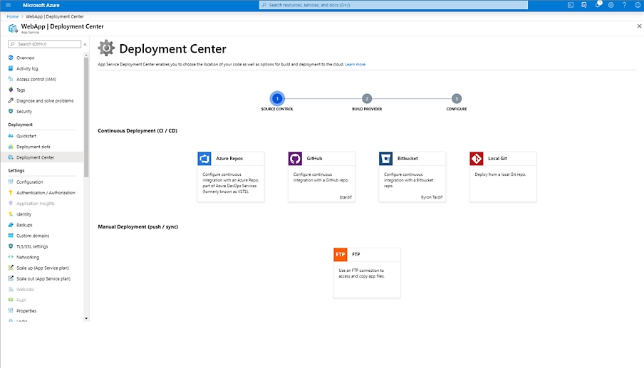 Azure App Service screenshot - Las 10 Mejores Plataformas PaaS en la Nube para Observar