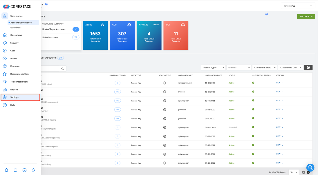 CoreStack screenshot - Guía de las 10 mejores plataformas de gestión en la nube de 2026