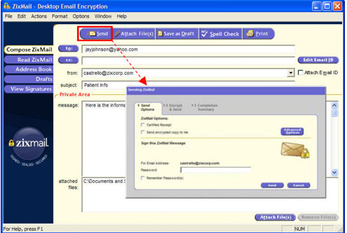 Zix Email Encryption screenshot - Los 10 mejores servicios de cifrado de correo electrónico de 2026