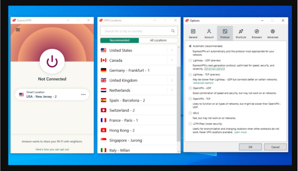 ExpressVPN screenshot - Guía 2026 de las 10 mejores VPN empresariales