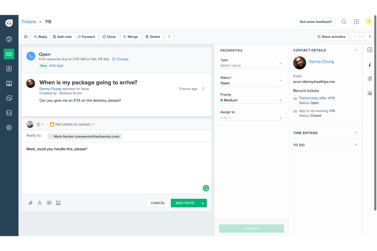 Freshdesk screenshot - 10 Mejores Plataformas de Software de Mesa de Ayuda en la Nube de 2026
