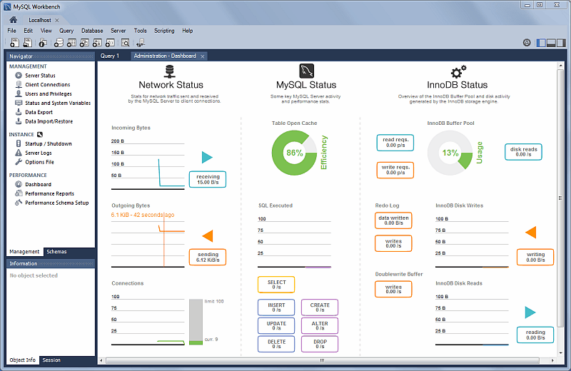 MySQL Workbench screenshot - Las 10 Mejores Aplicaciones de Base de Datos de Escritorio en 2026