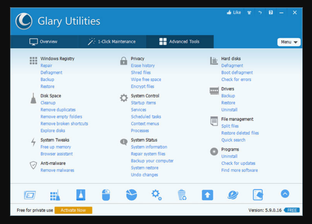 Glary Utilities screenshot - Ahorradores de Espacio: Los 10 Mejores Programas de Limpieza de Disco de 2026