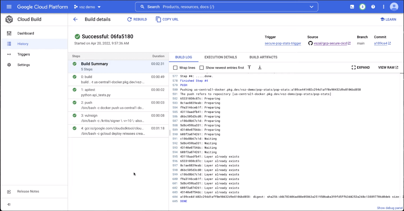 Google Cloud Build screenshot - Las 10 mejores herramientas CI/CD revisadas en 2026