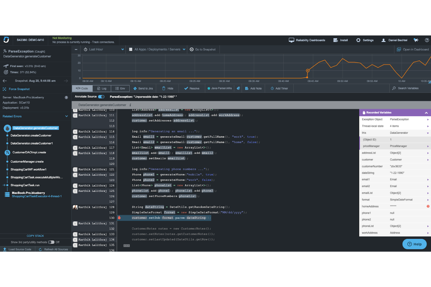 OverOps screenshot - 10 mejores herramientas de IA para DevOps analizadas en 2026