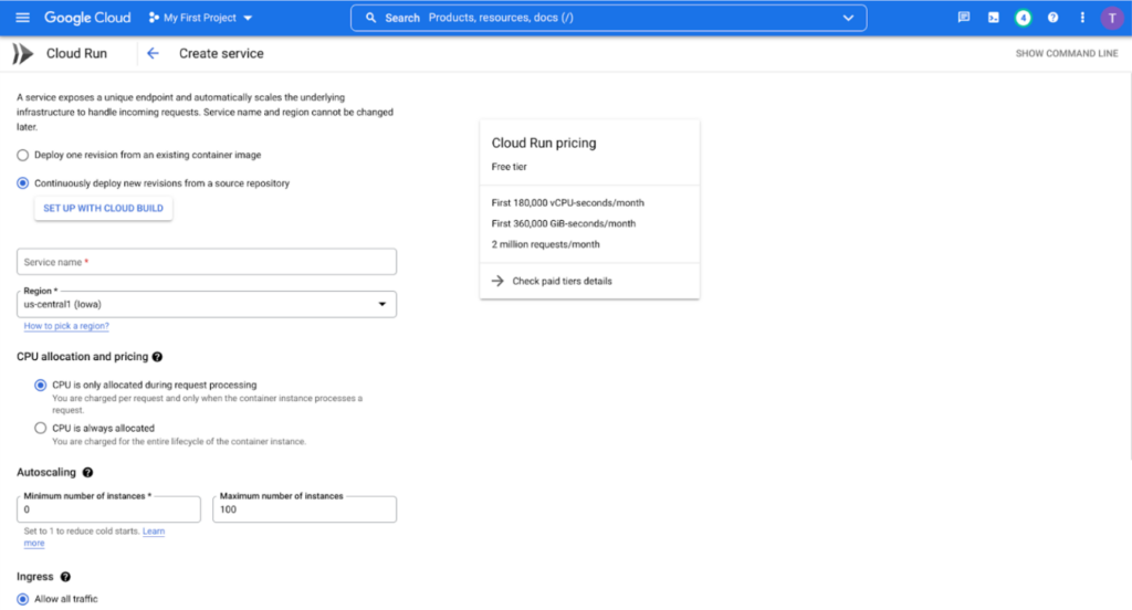Google Cloud Run screenshot - Los 10 mejores programas de orquestación de contenedores analizados en 2026