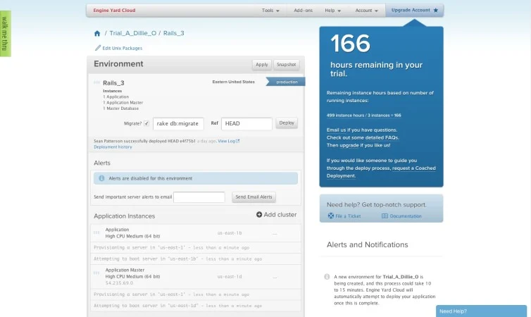 Engine Yard screenshot - 10 Mejores Alternativas a Heroku Revisadas en 2026