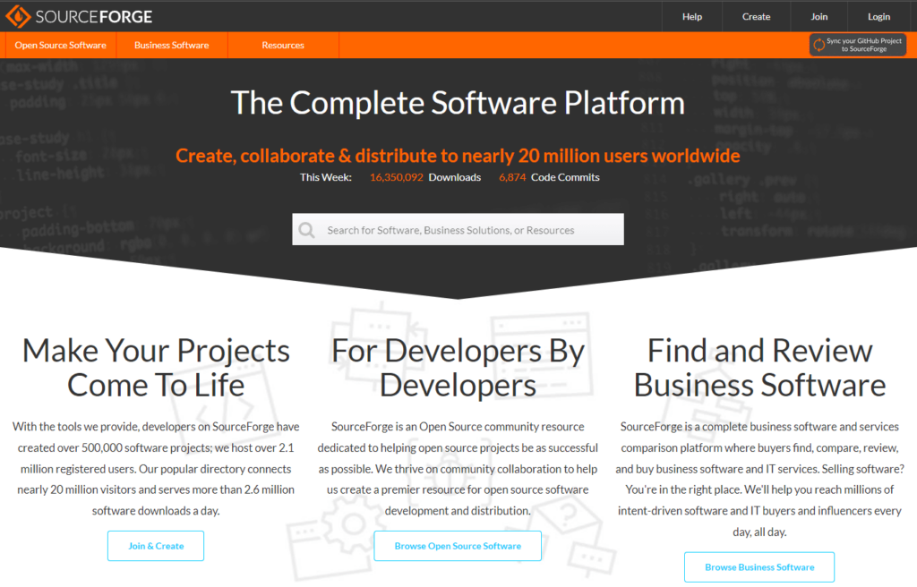 SourceForge screenshot - Las 10 mejores alternativas a GitLab analizadas en 2026