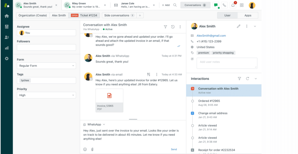 Zendesk screenshot - 10 mejores alternativas a Front revisadas en 2026