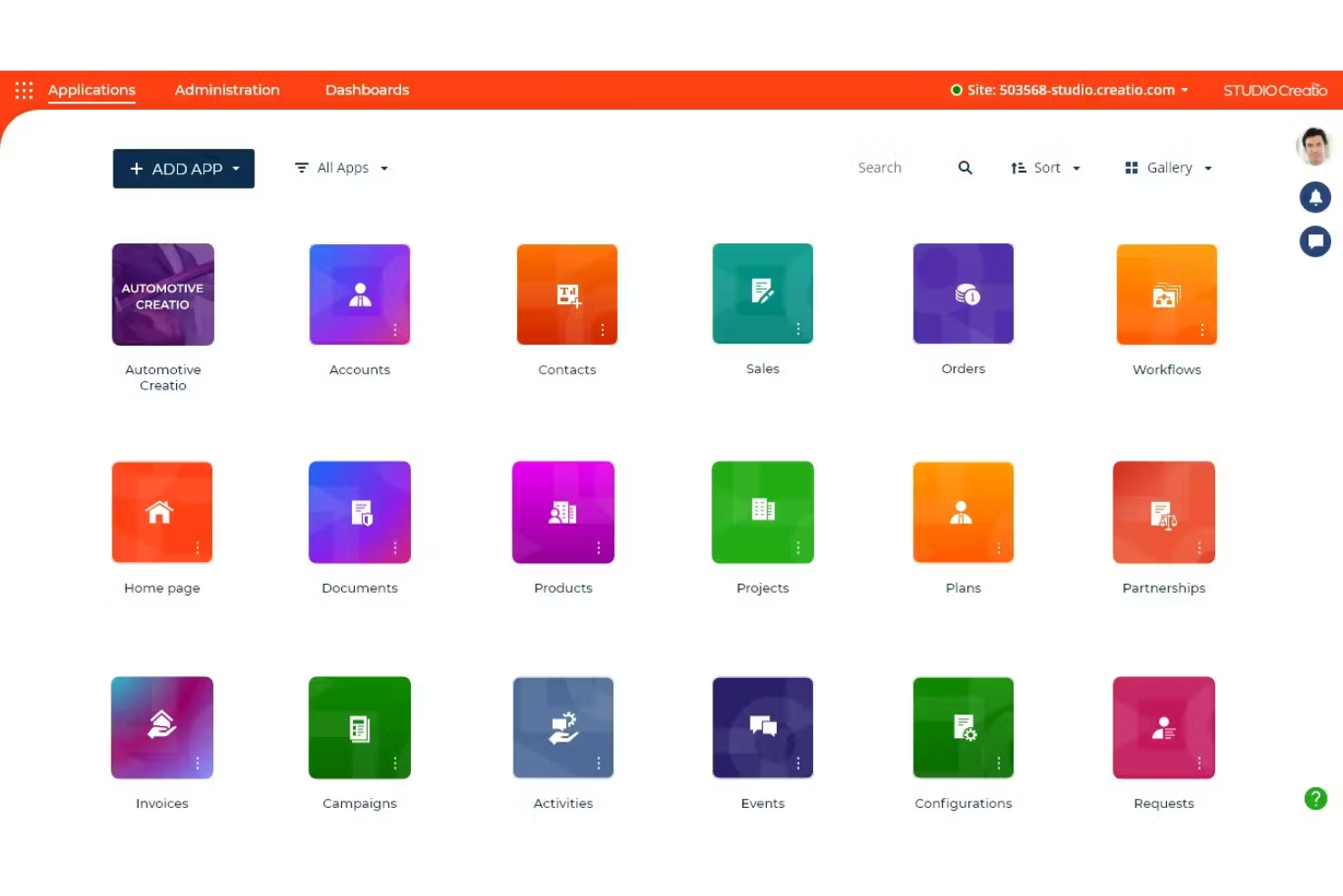 Creatio Studio screenshot - 10 Mejores Plataformas de Desarrollo Sin Código Reveladas en 2026