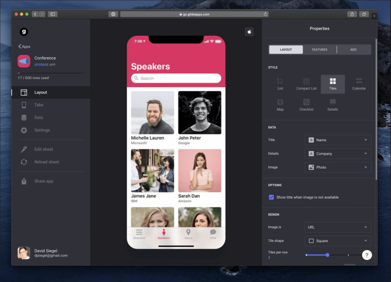 Glide screenshot - 10 Mejores Plataformas de Desarrollo Sin Código Reveladas en 2026