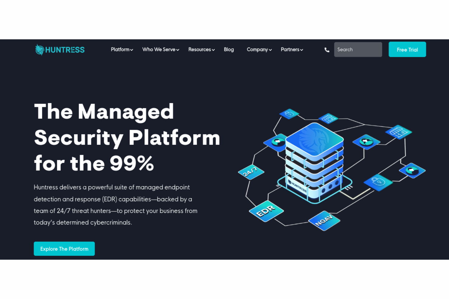 Huntress screenshot - 10 Mejores Proveedores de Ciberseguridad para Empresas en 2026