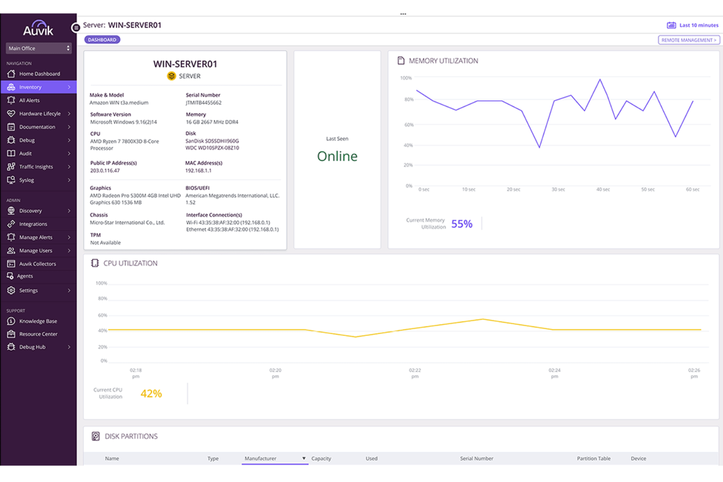 Auvik screenshot - 10 Mejores Herramientas para Monitorización de Servidores Revisadas en 2026