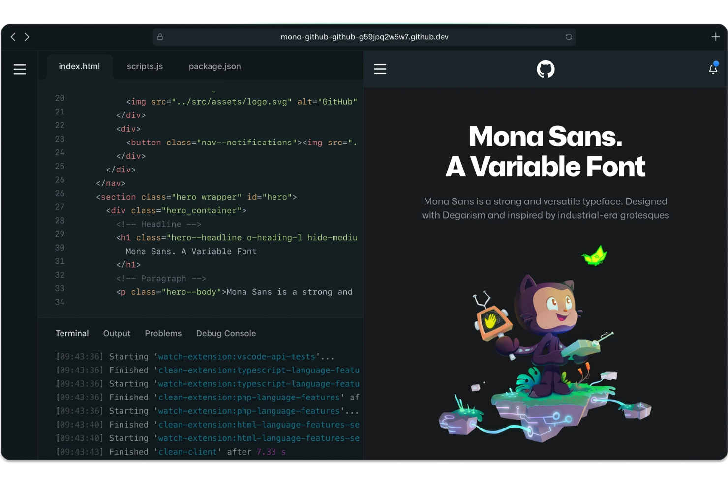 GitHub Codespaces screenshot - 10 Mejores Herramientas de Visualización de Código Reseñadas en 2026