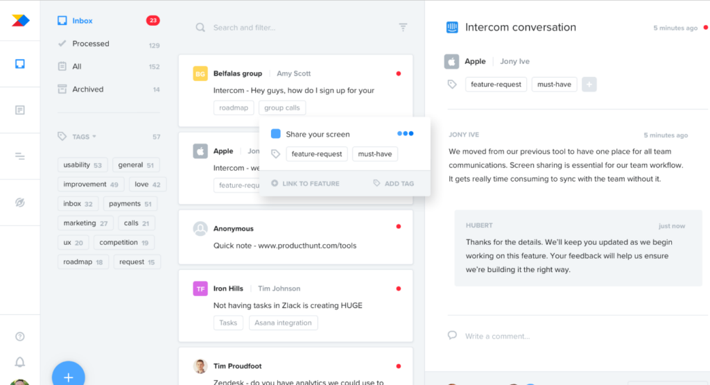 Productboard screenshot - Las Mejores Herramientas para la Gestión del Backlog Analizadas para 2026