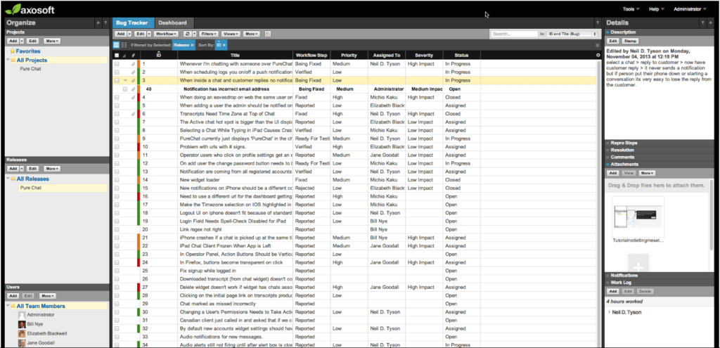 Axosoft screenshot - Las mejores herramientas de gestión de backlog revisadas para 2026