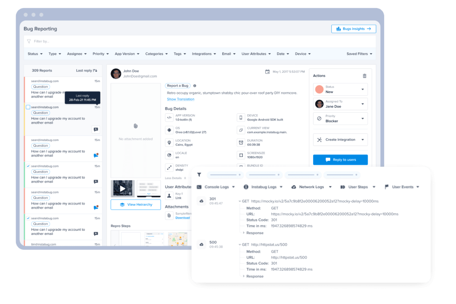 Instabug screenshot - Las 10 mejores herramientas gratuitas de seguimiento de errores revisadas para 2026