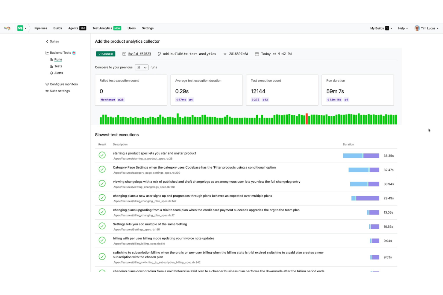 Buildkite screenshot - 10 Mejores Herramientas de Pruebas Exploratorias Analizadas para 2026