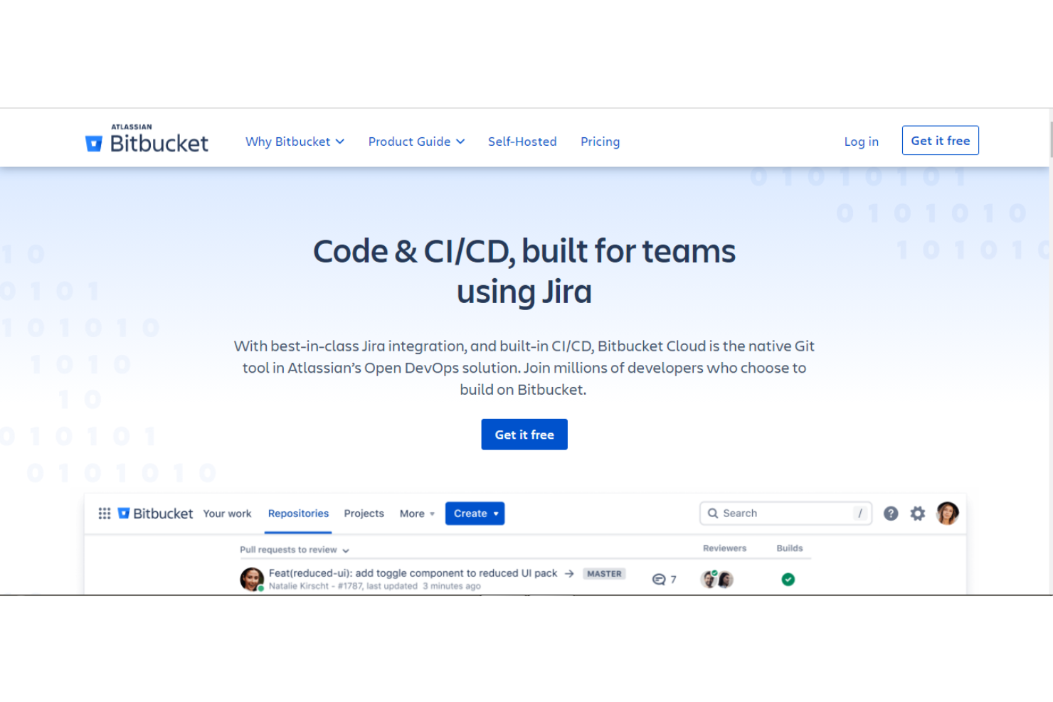 Bitbucket screenshot - 10 Mejores Herramientas de Desarrollo de Software Analizadas para 2026