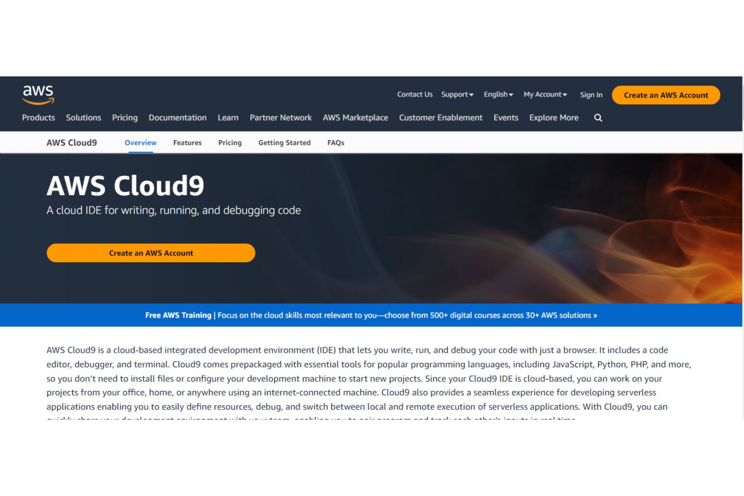 AWS Cloud9 screenshot - Las 10 mejores herramientas de desarrollo de software analizadas para 2026