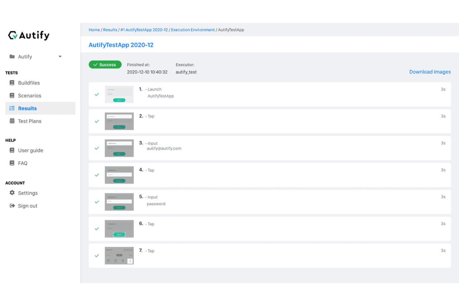 Autify Aximo screenshot - 10 Mejores Herramientas de Pruebas para Android Revisadas en 2026