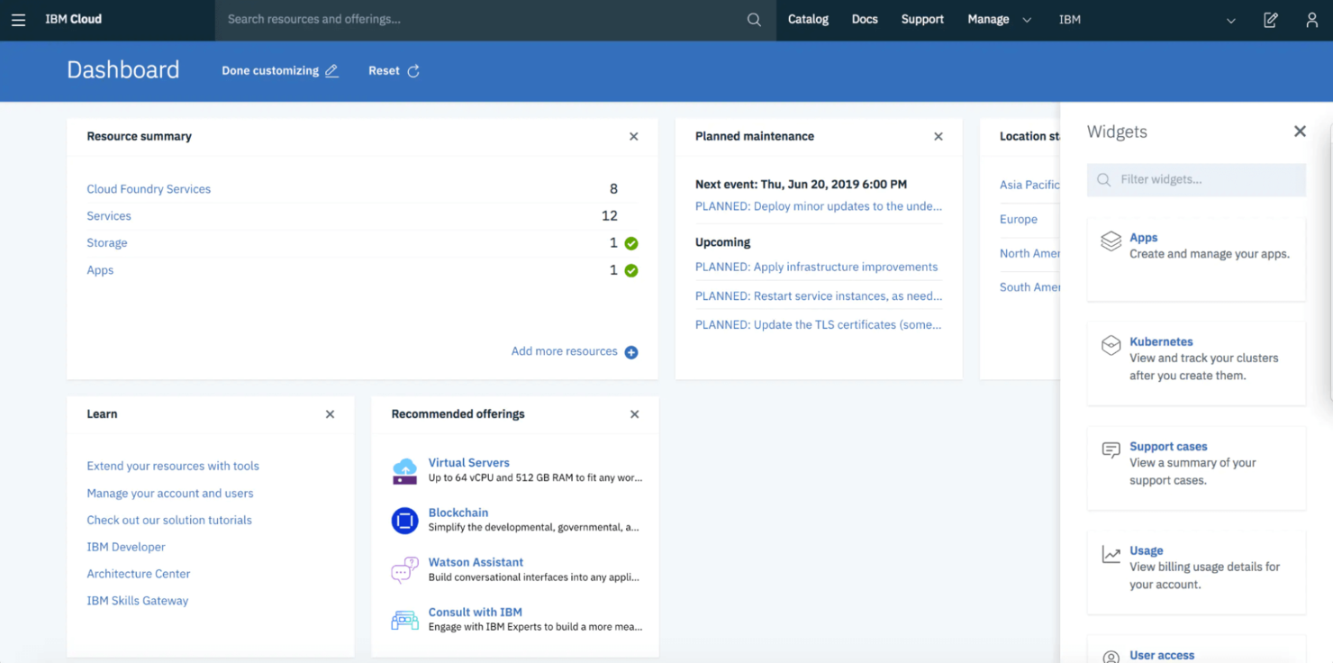 IBM Cloud screenshot - 10 Mejores Proveedores de Servicios en la Nube Revisados para 2026