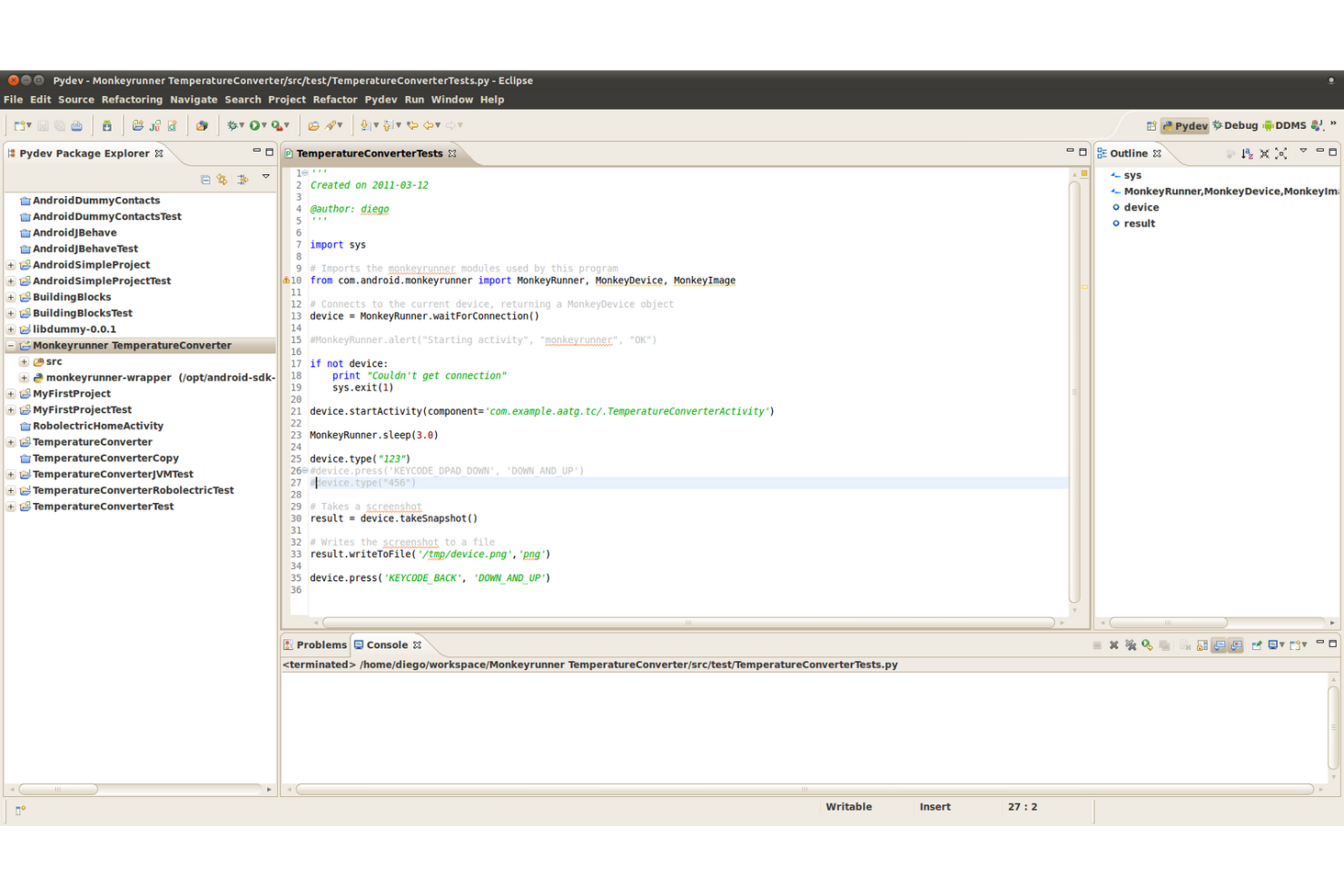 MonkeyRunner screenshot - Las 20 mejores herramientas de pruebas de automatización móvil en 2026