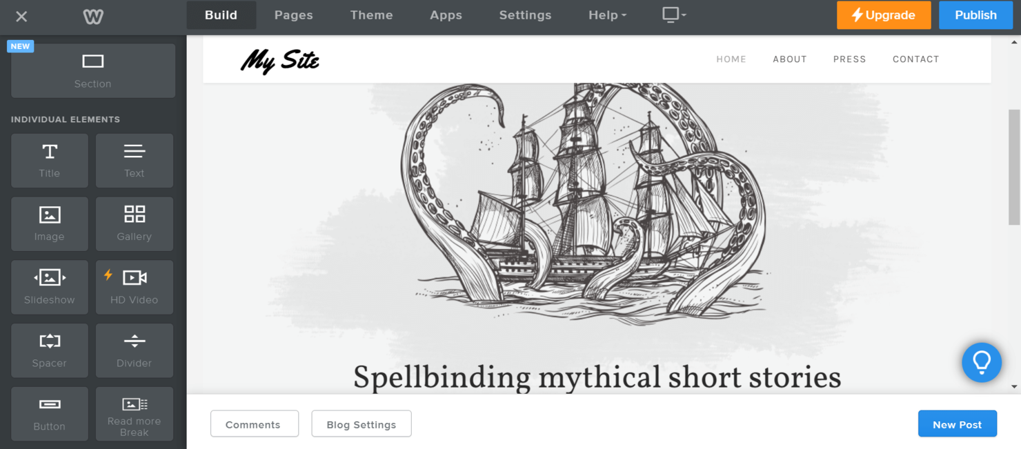 Weebly screenshot - Las 10 mejores opciones de software para desarrollo de sitios web en 2026