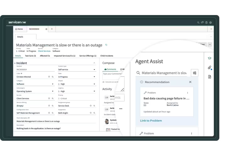 ServiceNow screenshot - Las 10 Mejores Herramientas de Mesa de Ayuda con Gestión de Activos para 2026