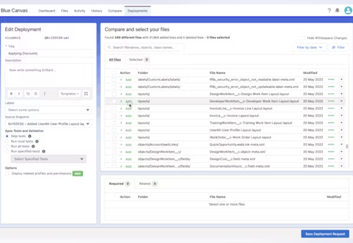 Blue Canvas screenshot - Las 10 mejores herramientas de DevOps para Salesforce reseñadas en 2026