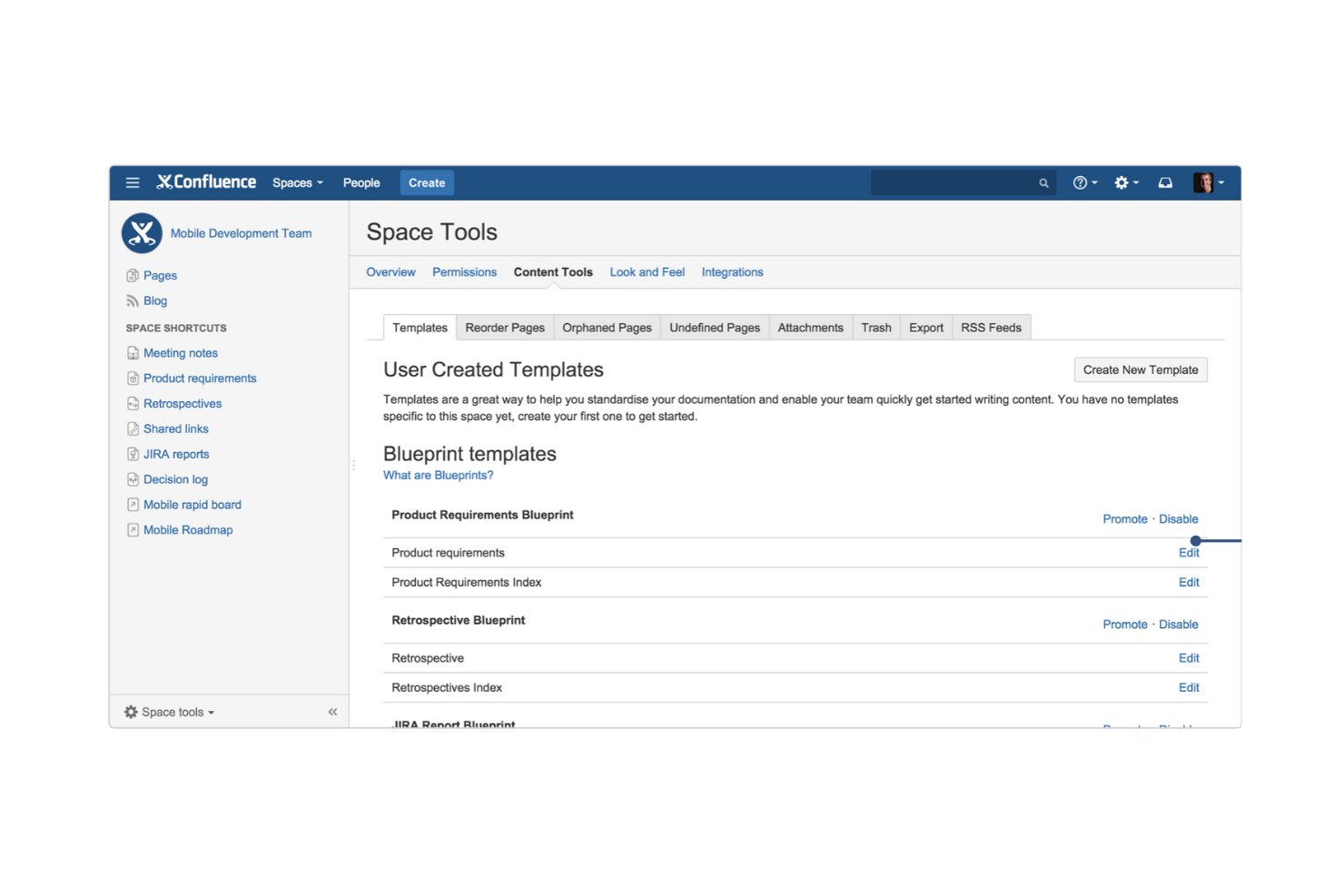 Confluence screenshot - 10 Mejores Herramientas de Gestión de Requisitos Ágiles Analizadas en 2026