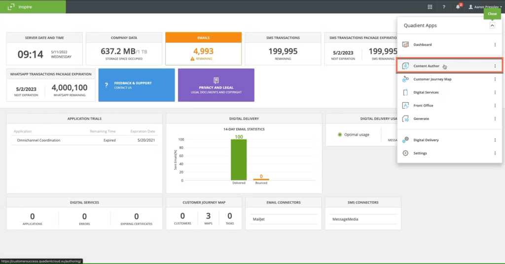 Quadient Inspire screenshot - 10 Mejores Plataformas de Comunicación en la Nube Analizadas en 2026