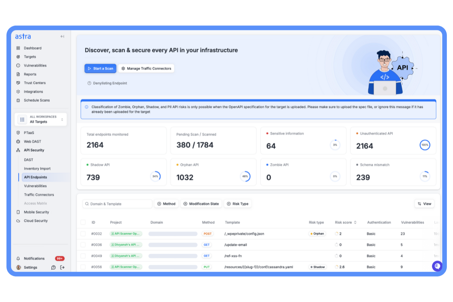 Astra Pentest screenshot - 10 Mejores Herramientas de Seguridad API: Guía Completa 2026