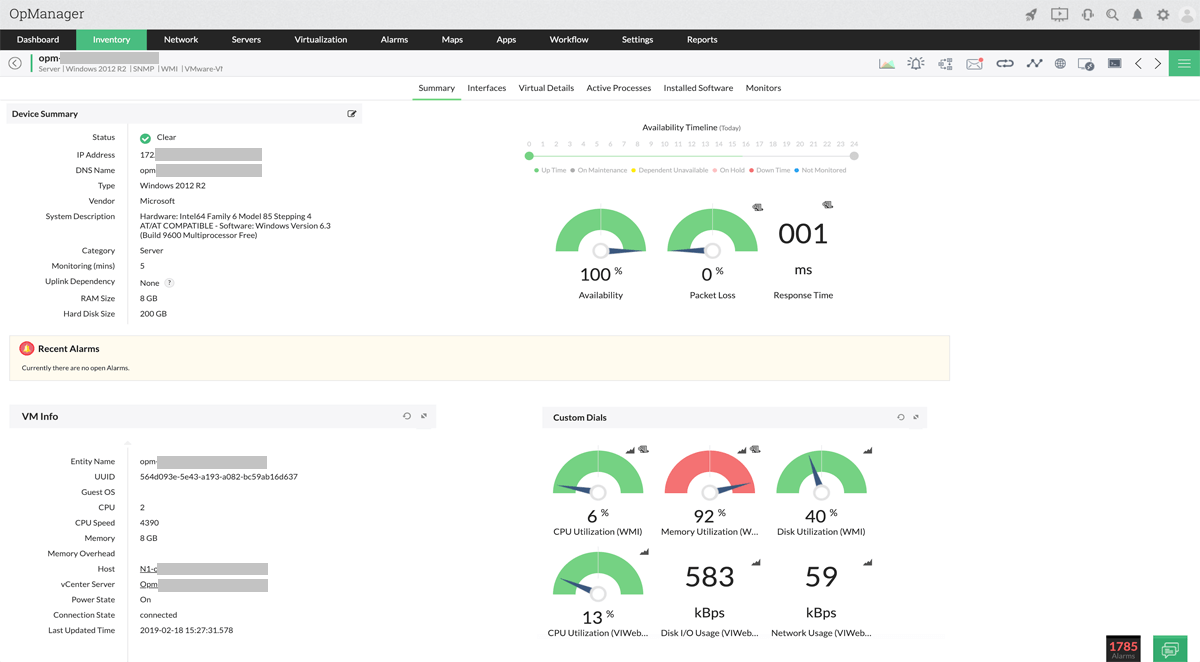 ManageEngine OpManager screenshot - 10 Mejores Software de Monitoreo de Redes Analizados para 2026