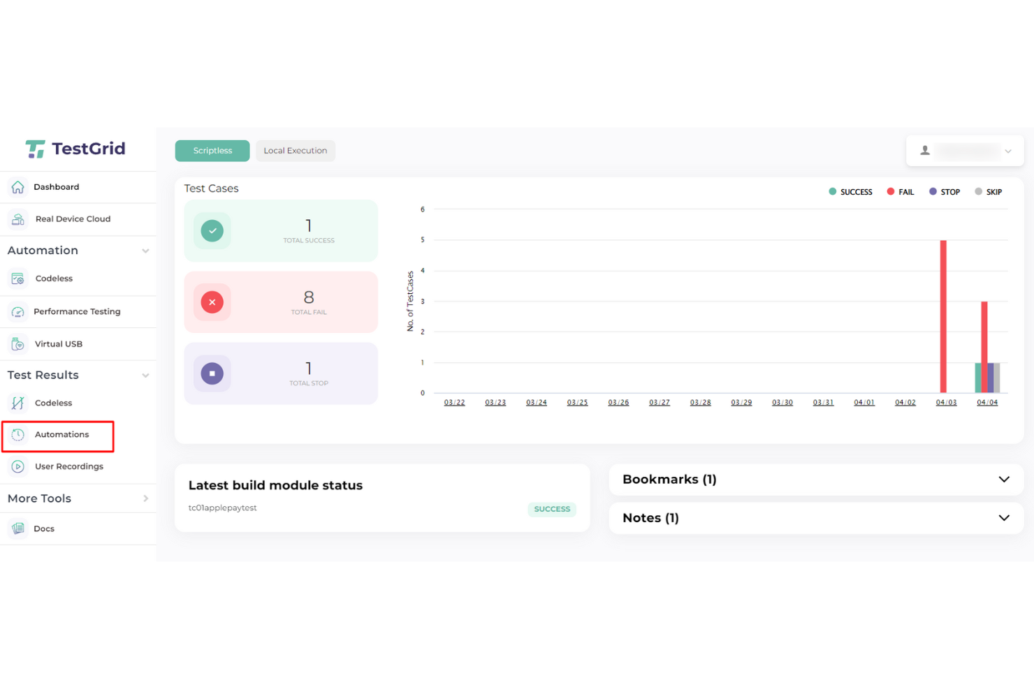 TestGrid screenshot - 10 Mejores Herramientas de Automatización Web Analizadas para 2026