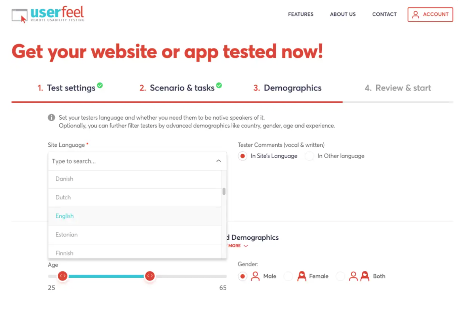 Userfeel screenshot - 10 Mejores Herramientas de Pruebas de Usabilidad Para Retroalimentación Real en 2026