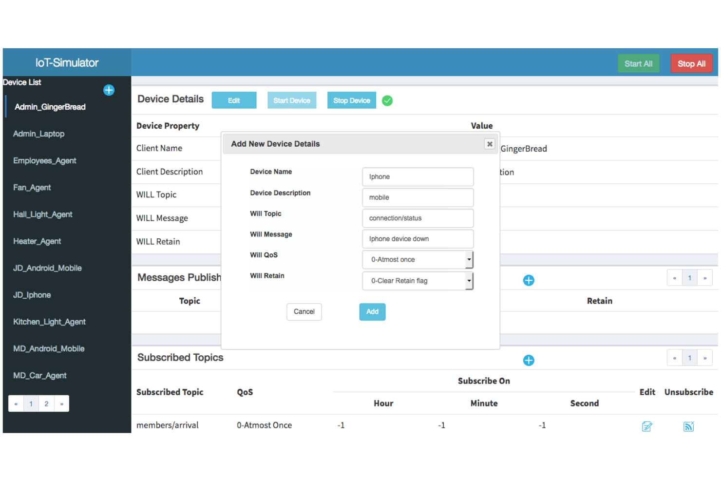 Bevywise IoT Simulator screenshot - 10 Mejores Herramientas de Pruebas IoT Analizadas en 2026
