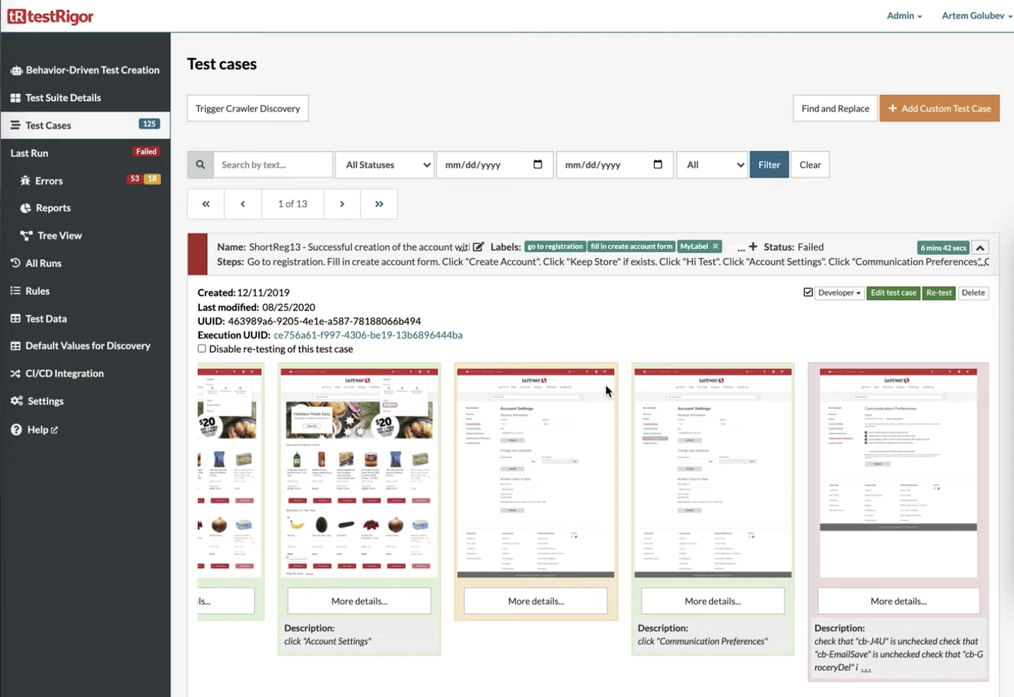 testRigor screenshot - 10 Mejores Herramientas de Pruebas de Regresión Evaluadas para 2026