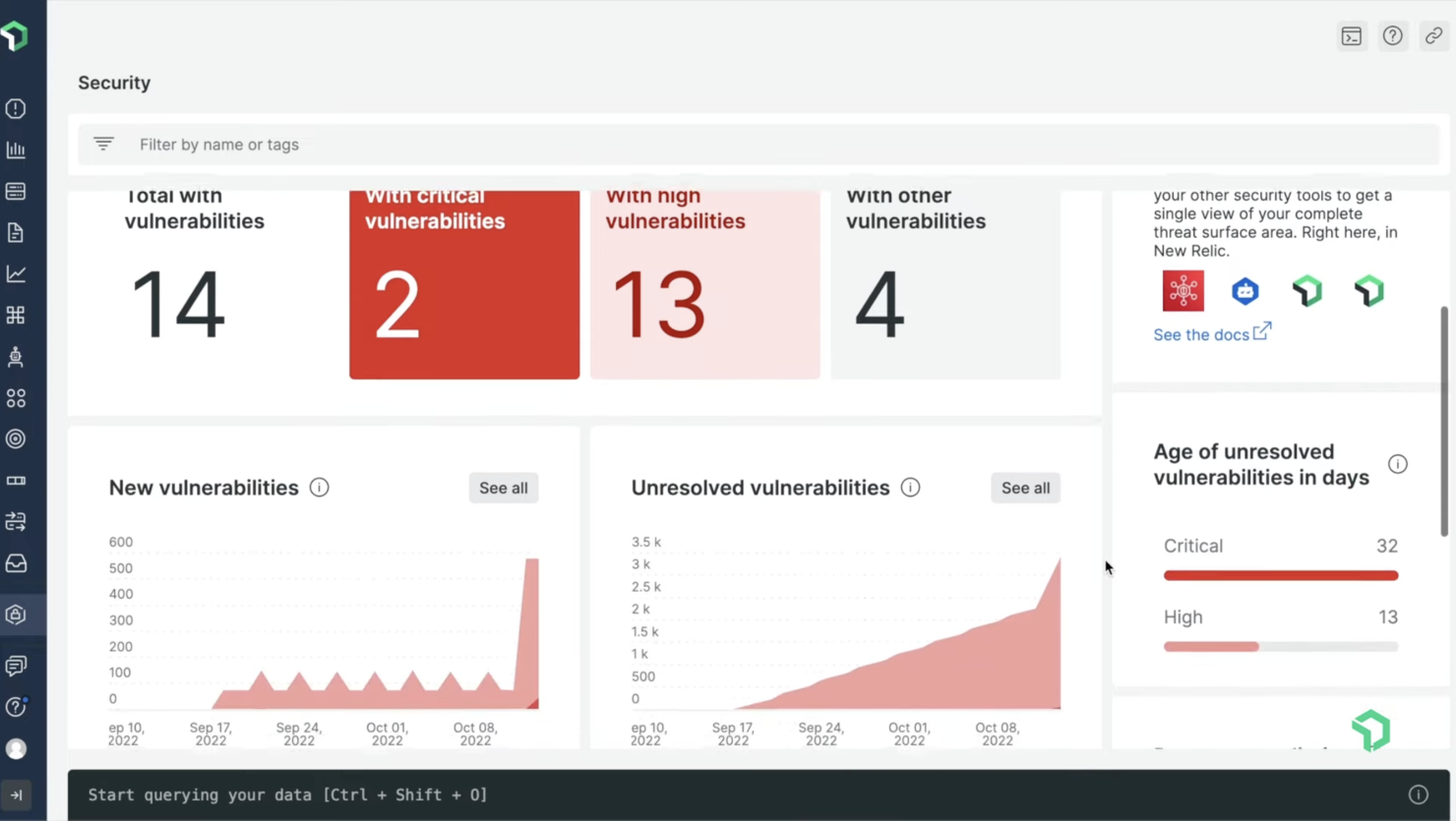New Relic screenshot - 10 Mejores Software de Escaneo de Vulnerabilidades para QAs (2026)