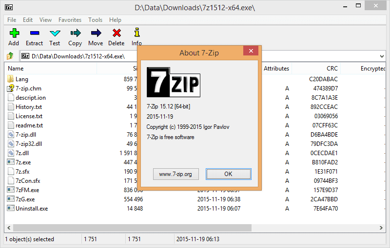 7-Zip screenshot - 10 Mejores Programas de Cifrado Revisados en 2026