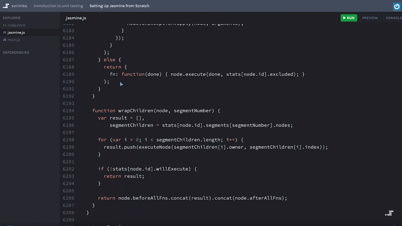 Jasmine screenshot - 10 mejores programas para el desarrollo de aplicaciones móviles analizados para 2026