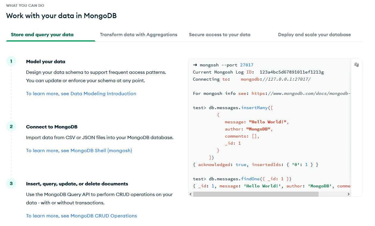 MongoDB screenshot - 10 Mejores Bases de Datos NoSQL Analizadas para 2026