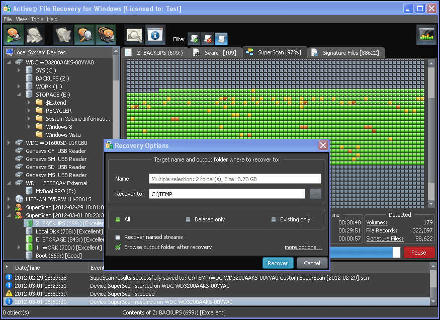 Active@ File Recovery screenshot - Los 10 mejores programas de recuperación de archivos de 2026 revelados
